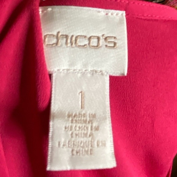 LiKE NEW! Chico’s Hot Pink Cold Shoulder - Picture 5 of 5
